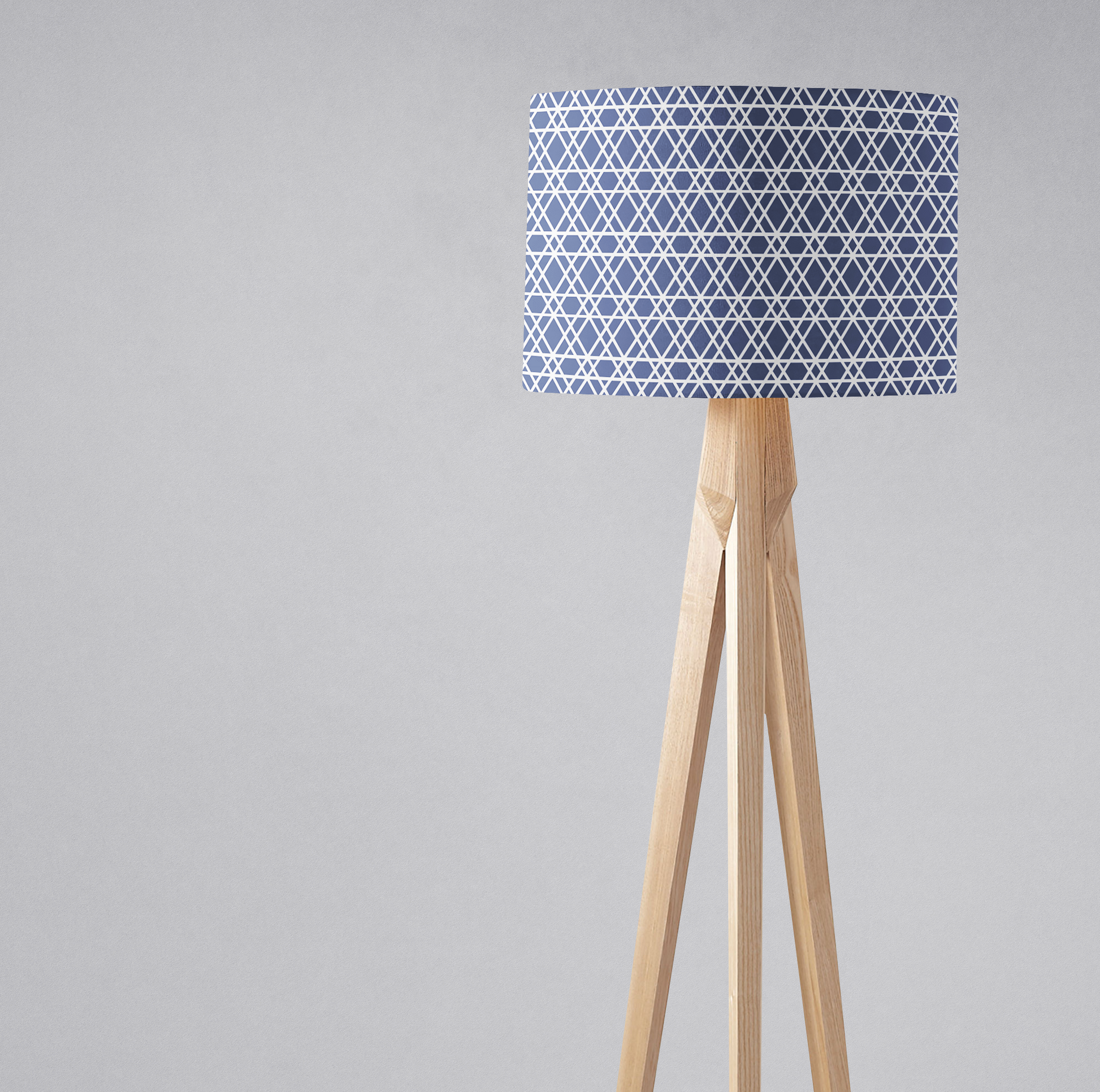 Blue and White Lines Lampshade for Ceiling or Table Lamp