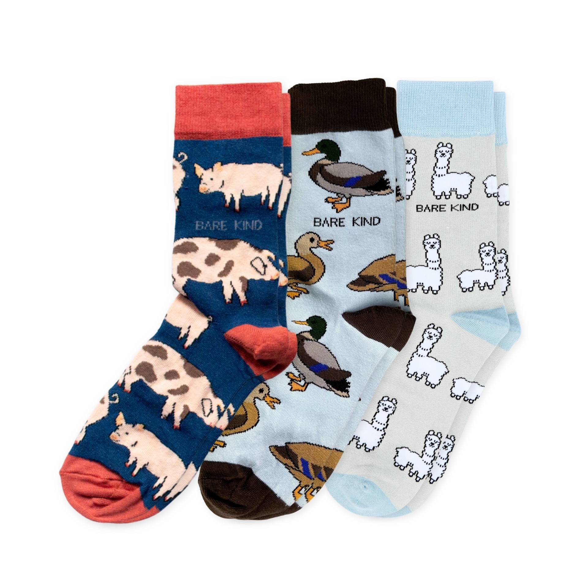 Blue Farm Animals Bundle of 3 Bamboo Socks