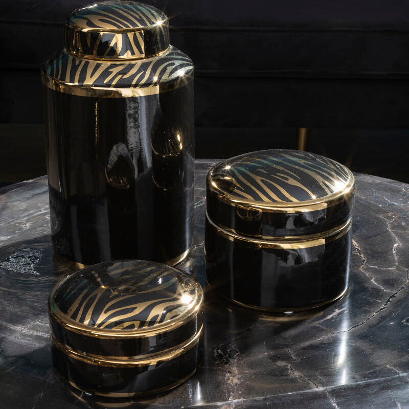 Small Trinket Box with Zebra Print Lid