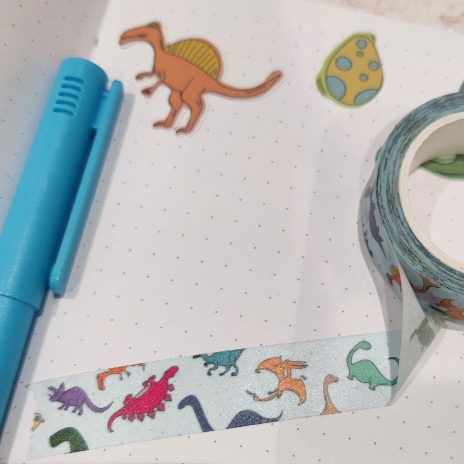 Blue Dinosaur Washi Tape Roll