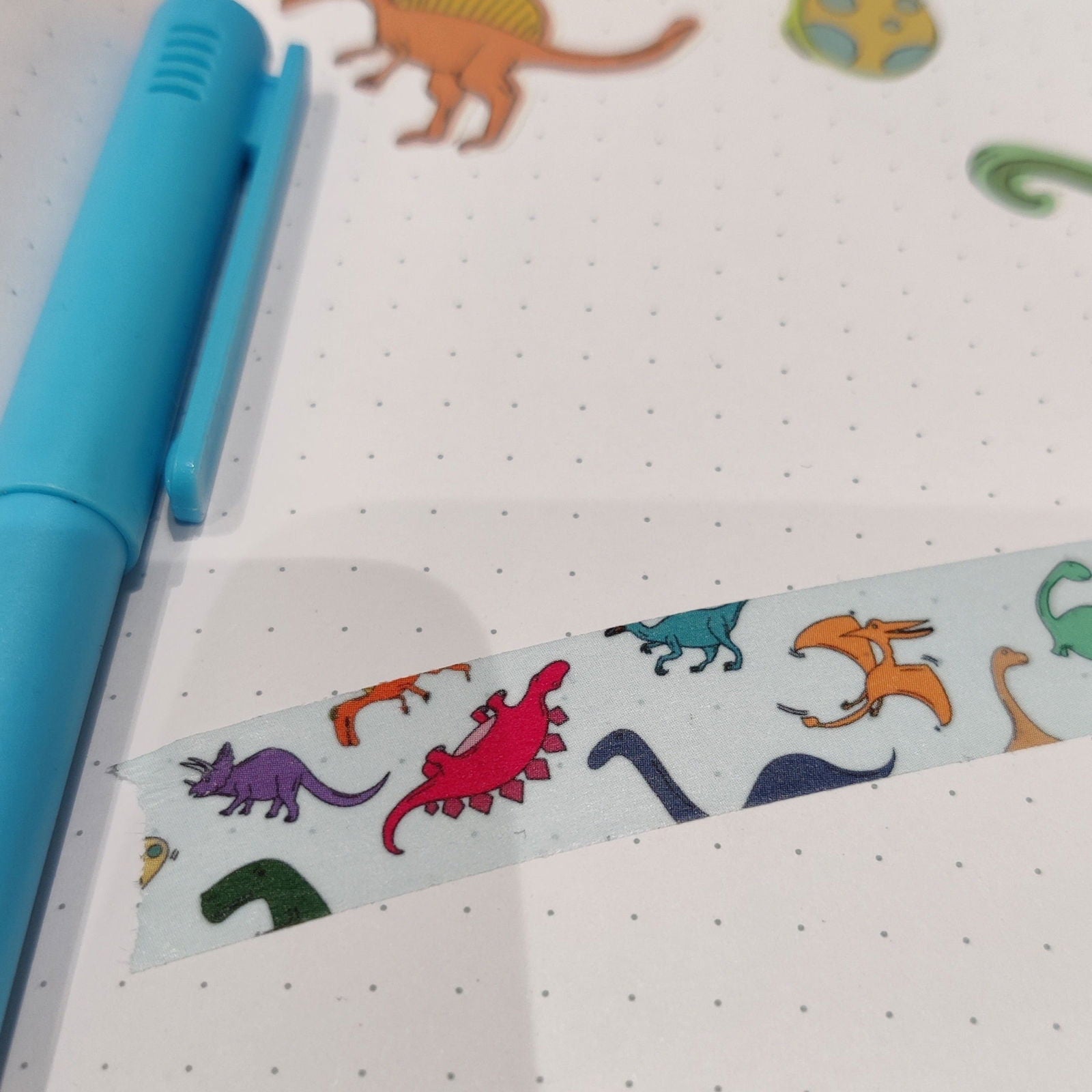 Blue Dinosaur Washi Tape Roll