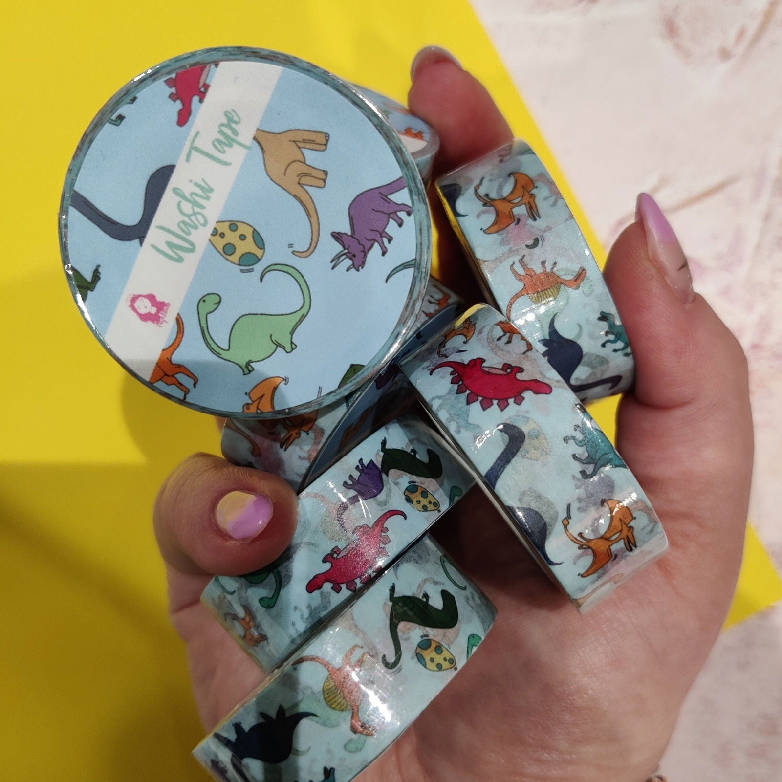 Blue Dinosaur Washi Tape Roll