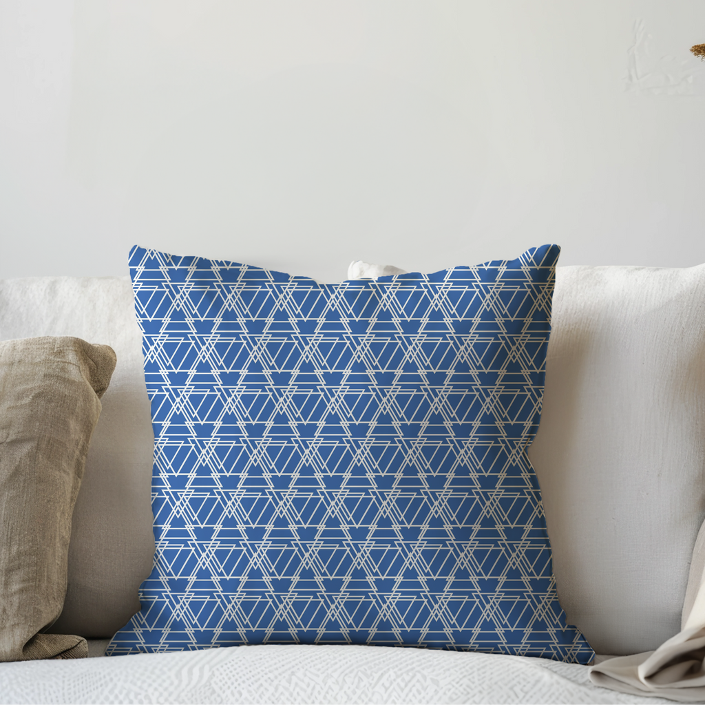 Modern Geometric Blue Cushion Cover