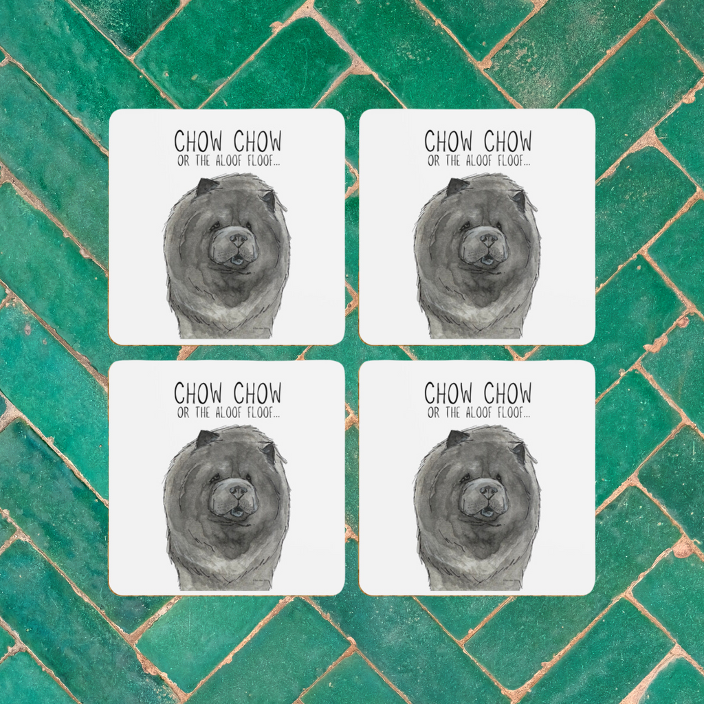 Blue Chow Chow Coasters Pack of 4