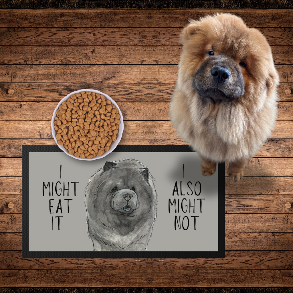 Blue Chow Chow Pet Bowl Mat