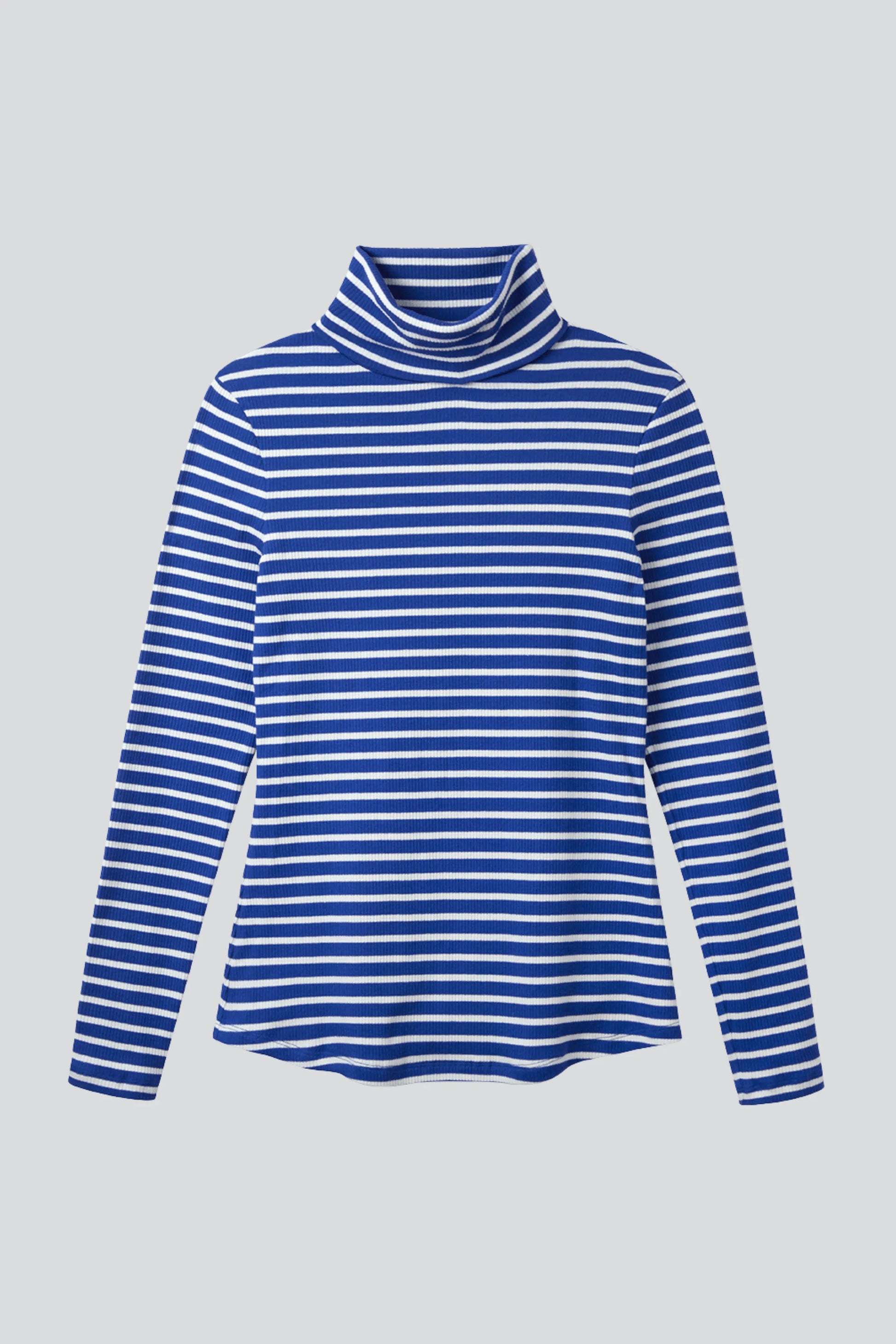 Striped Cotton Roll Neck Long Sleeve