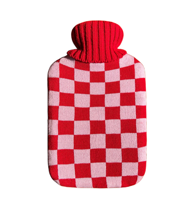 Blush Hot Water Bottle with Hand Knitted Cover