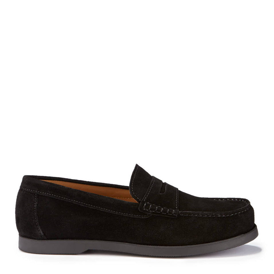 Black Suede Boat Loafers