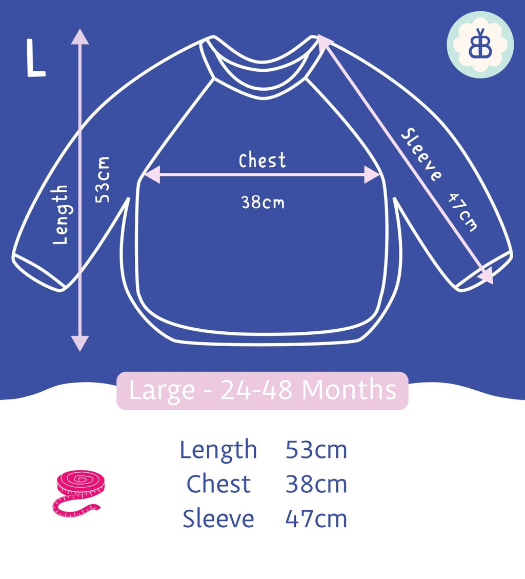 Long Sleeved Baby Bib - Alpacas