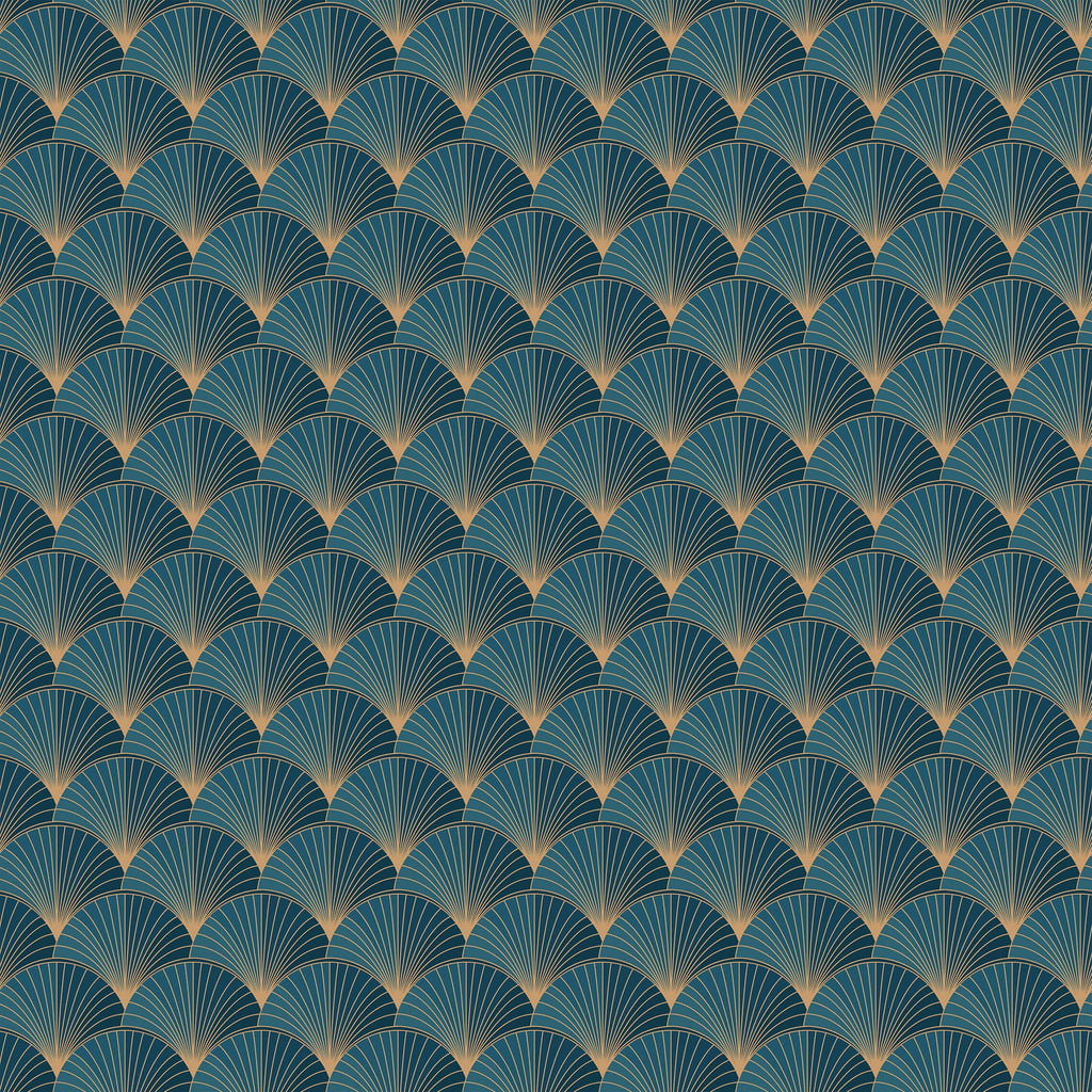 Art Deco Shell Wallpaper
