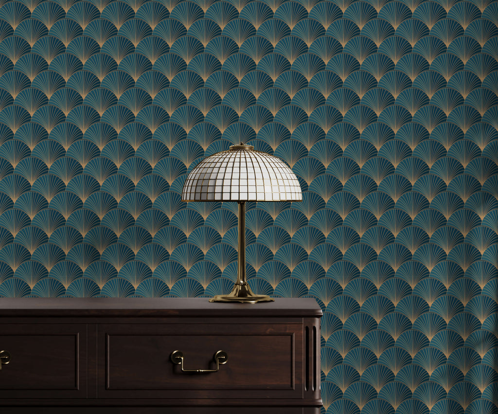 Art Deco Shell Wallpaper