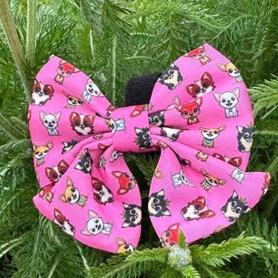 Signature Pink Sailor Bow for Chihuahuas and Small Dogs