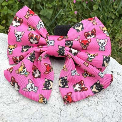 Signature Pink Sailor Bow for Chihuahuas and Small Dogs