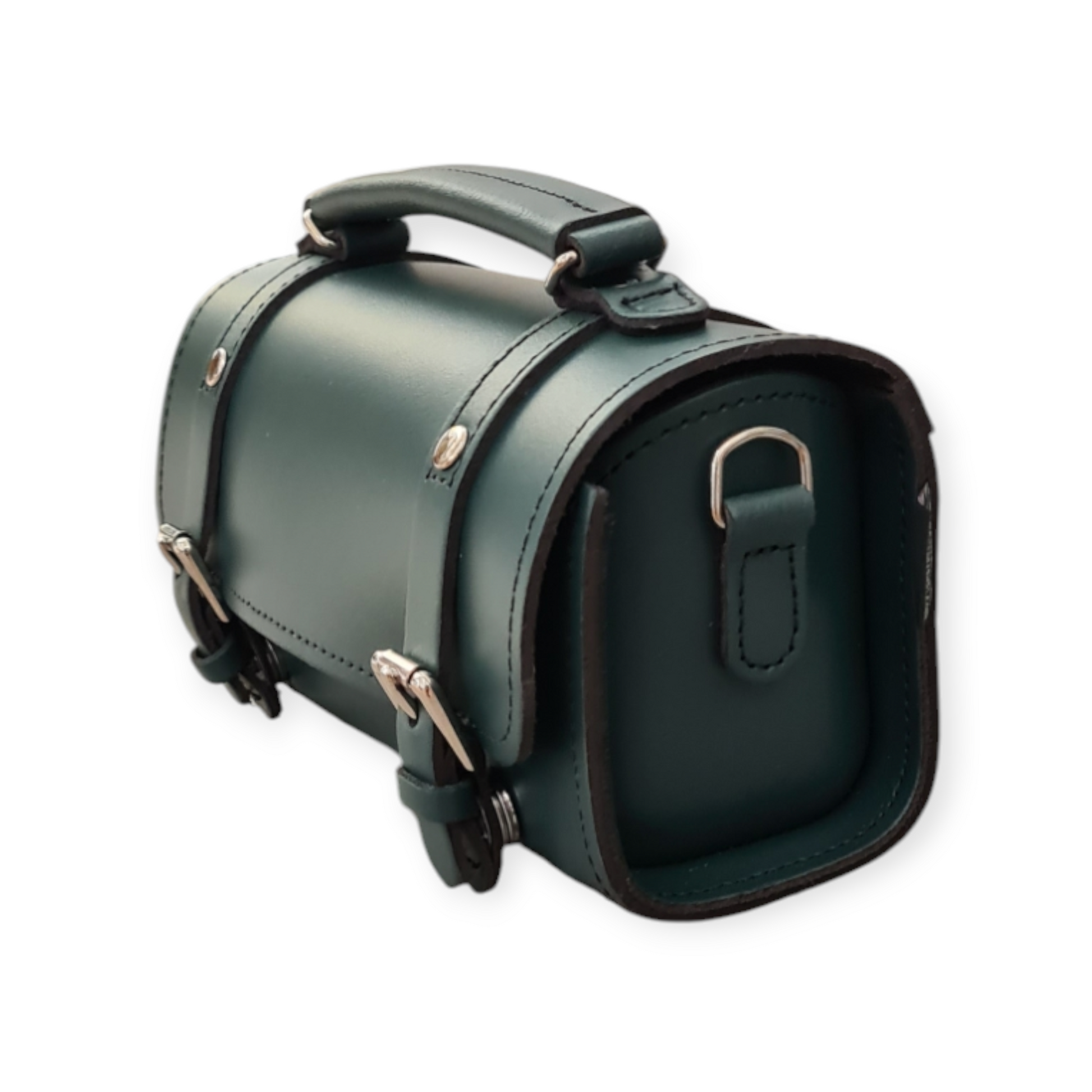 Handmade Leather Bowler Bag in Pine