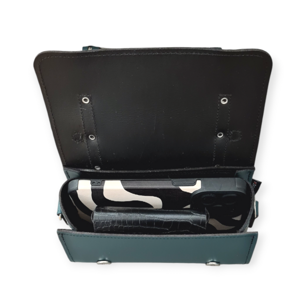 Handmade Leather Bowler Bag in Pine