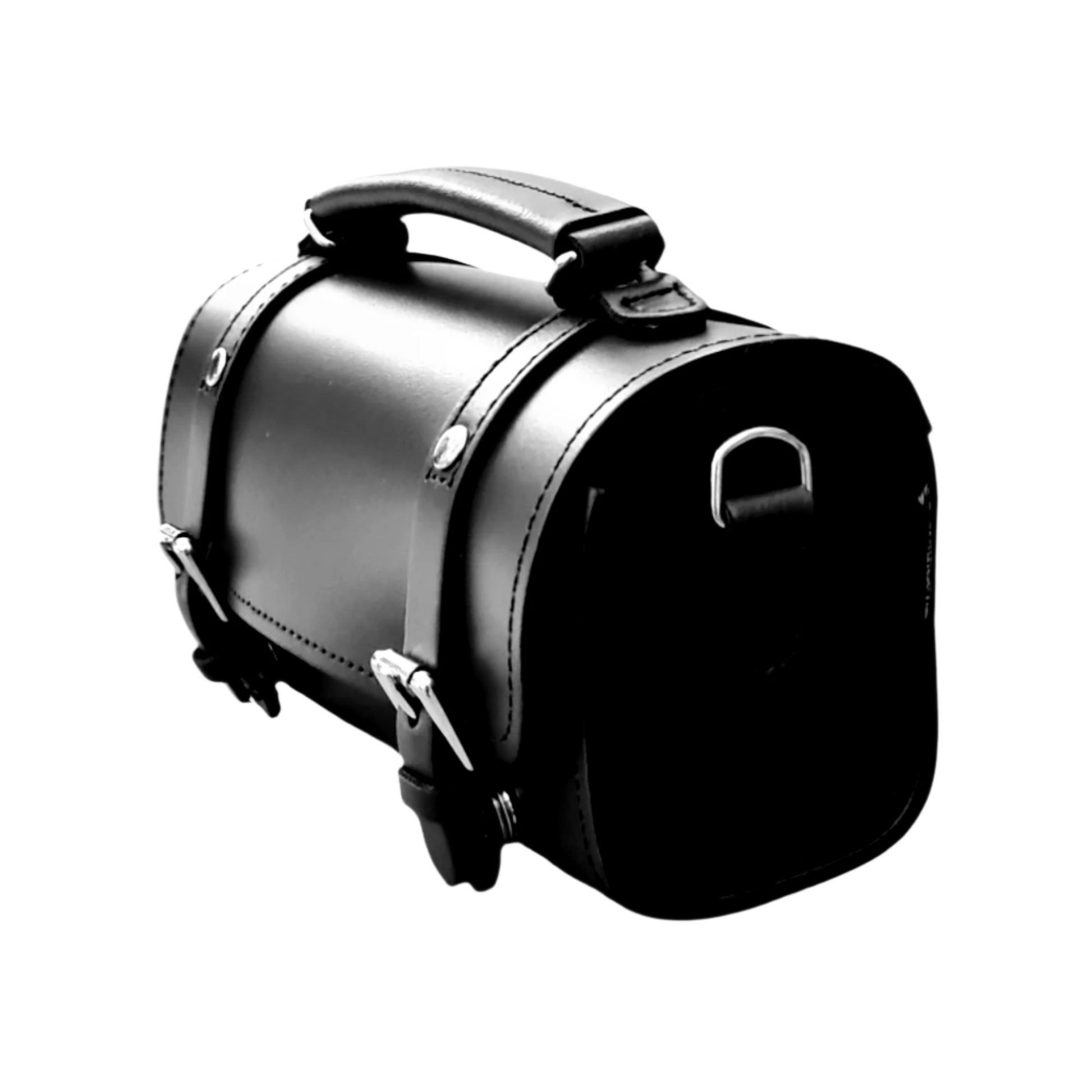 Handmade Leather Bowler Bag in Black