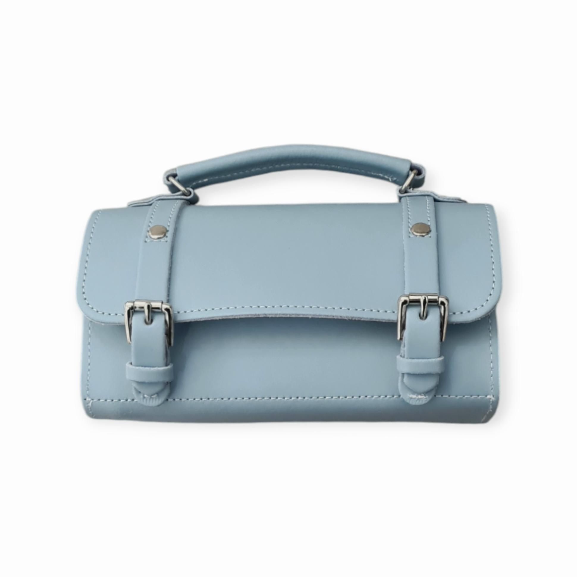 Handmade Leather Bowler Bag in Sea Green