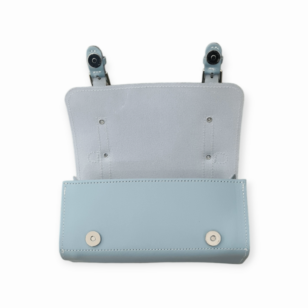 Handmade Leather Bowler Bag in Sea Green