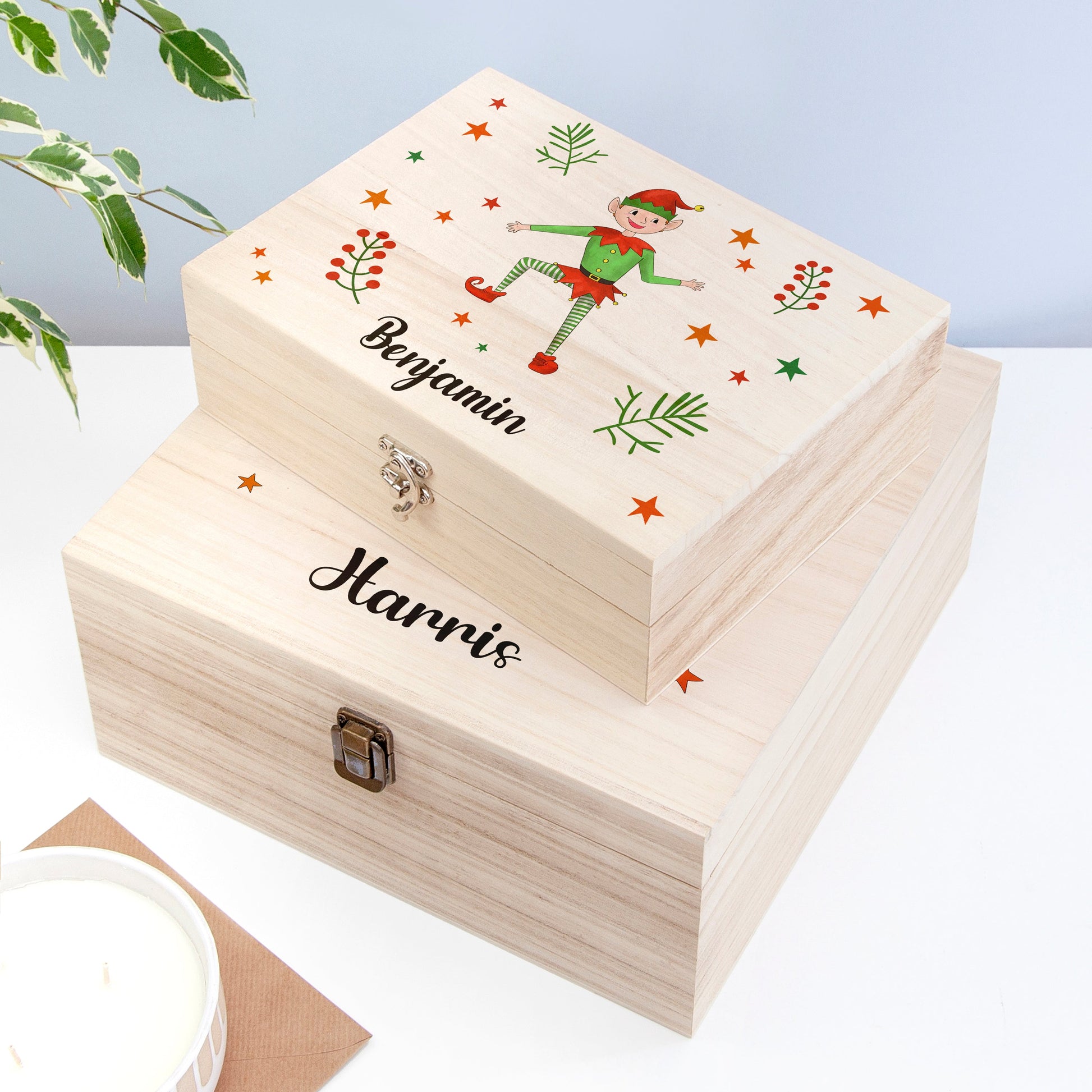Personalised Boy Elf Christmas Eve Box