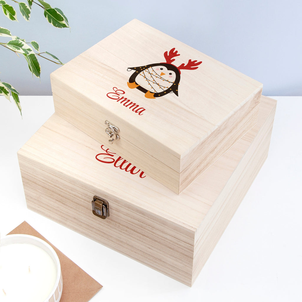 Personalised Festive Penguin Christmas Eve Box