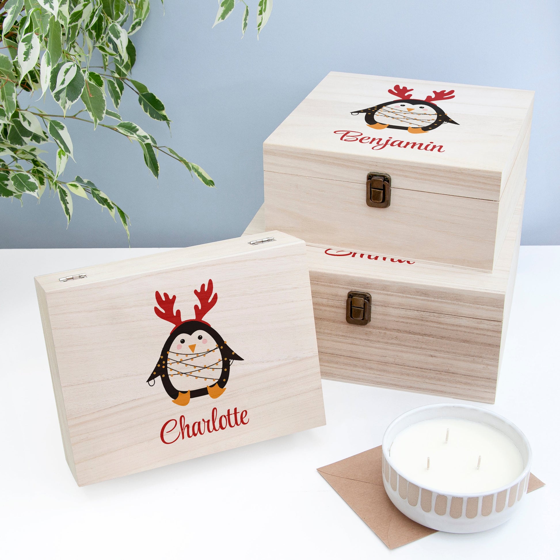 Personalised Festive Penguin Christmas Eve Box