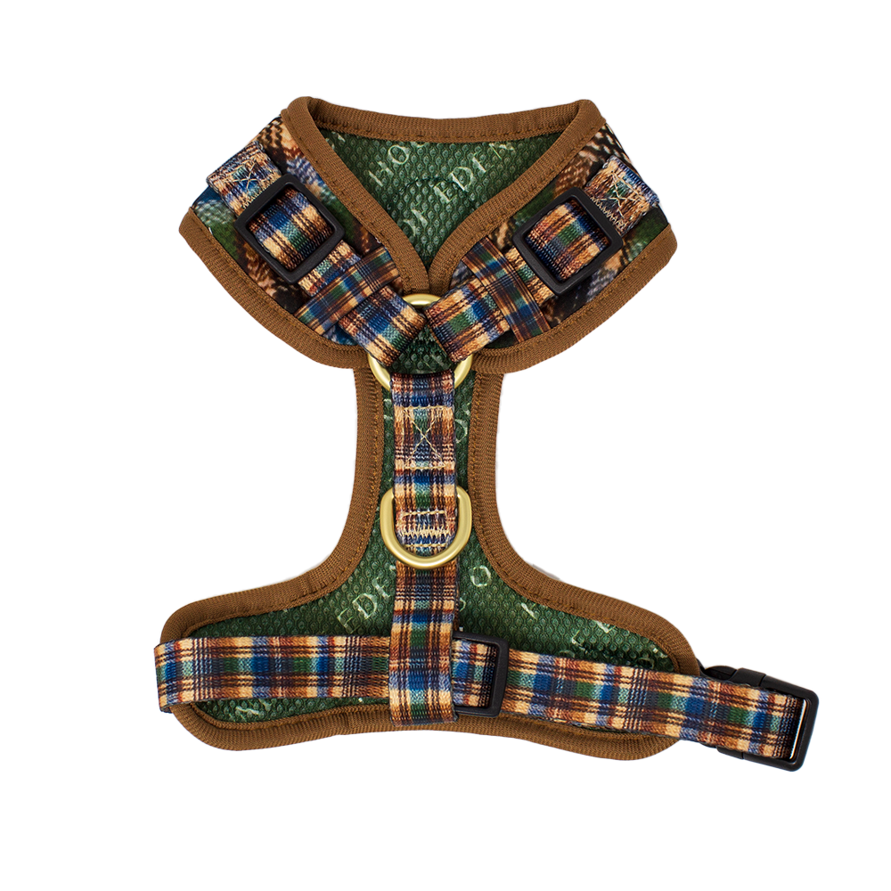 Oak Forest Plaid Dog Harness for Small Breeds