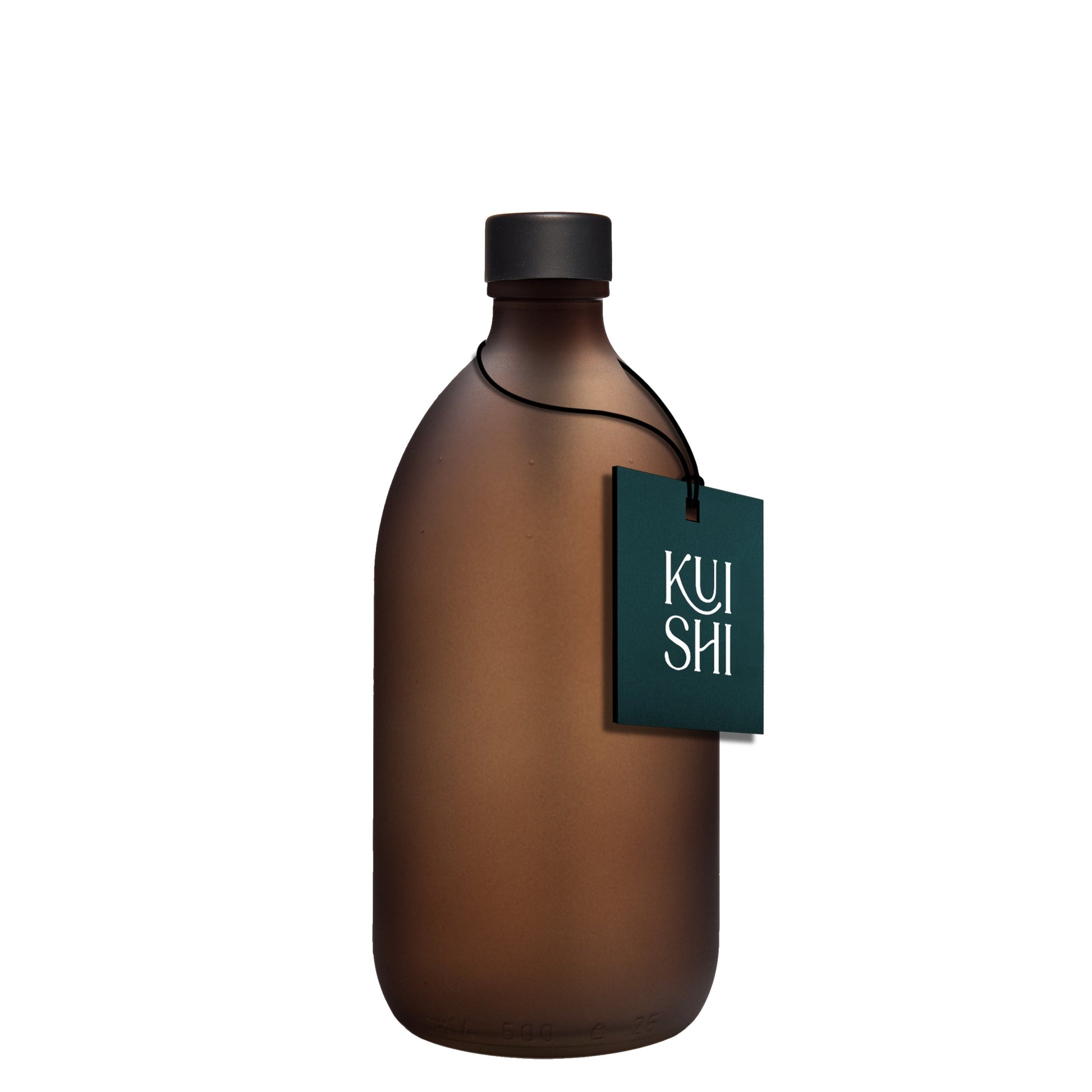 Frosted Amber Bottle with Metal Cap