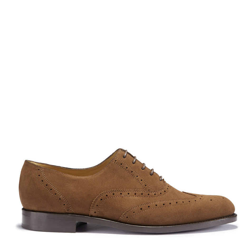 Brown Suede Brogues with Welted Leather Sole