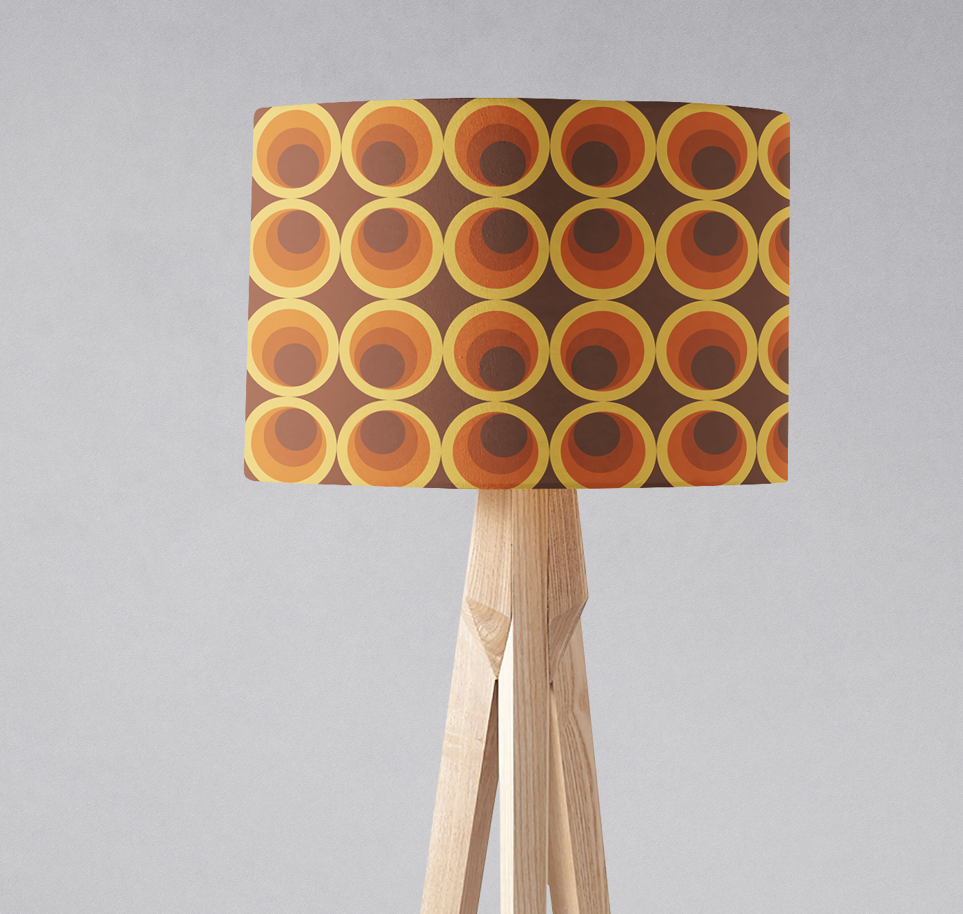 Dark Brown Retro 1970s Lampshade for Ceiling or Table Lamp