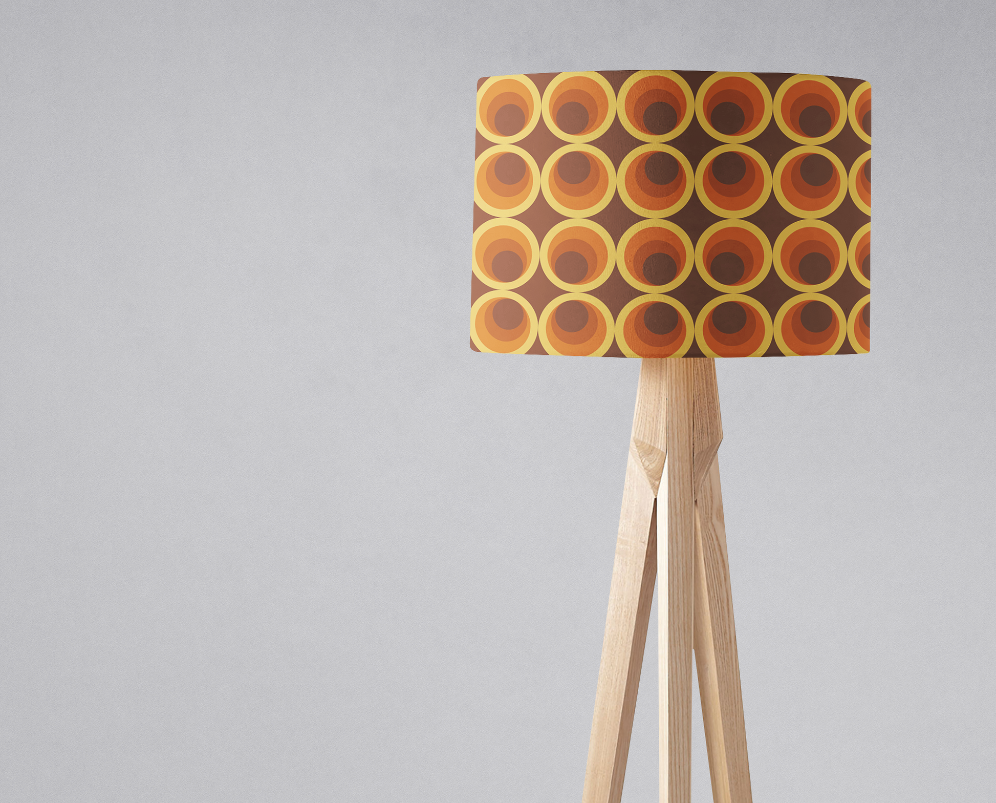 Dark Brown Retro 1970s Lampshade for Ceiling or Table Lamp