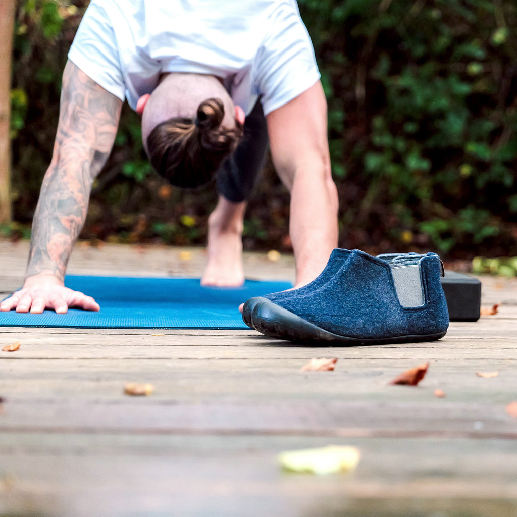 Men's Slipper Boot in Navy and Grey
