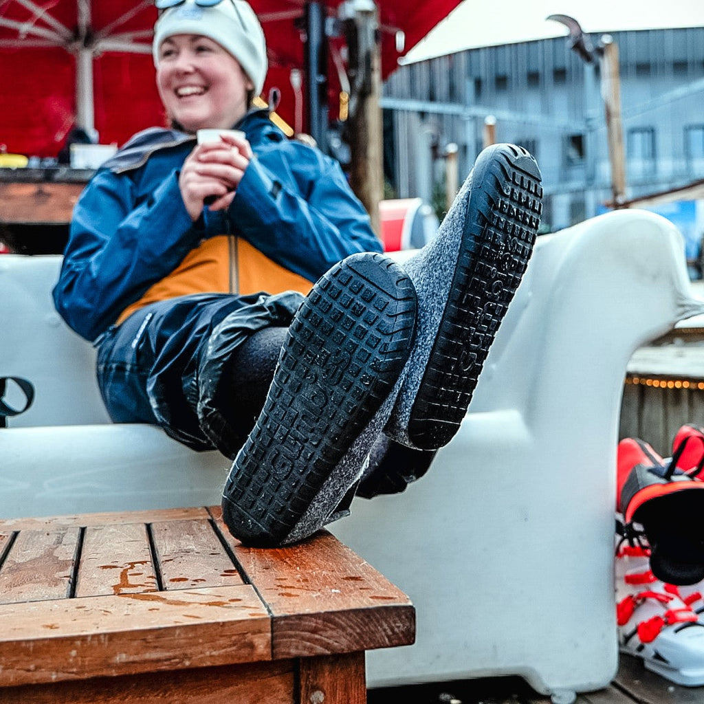 Women's Slipper Boot in Grey and Charcoal