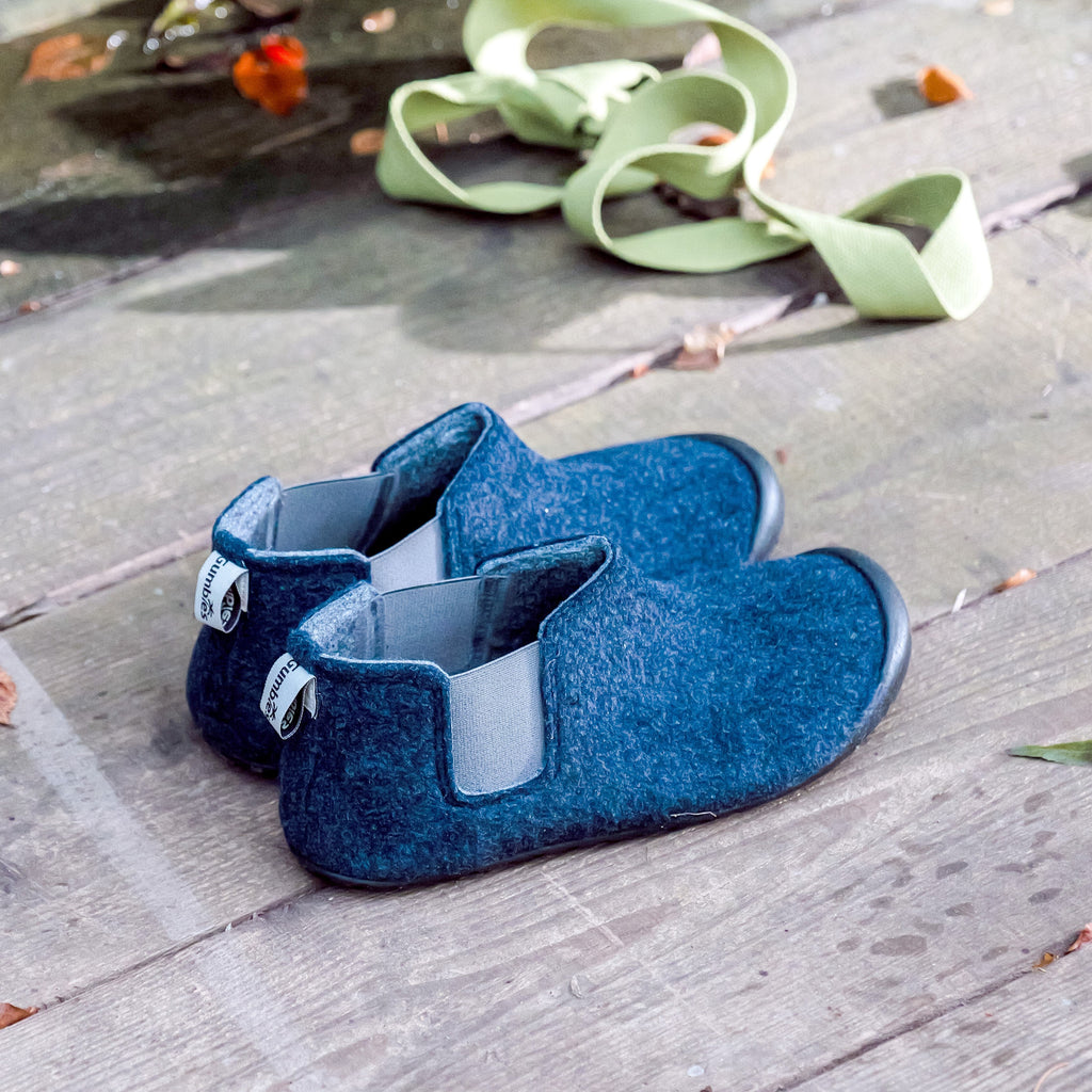 Men's Slipper Boot in Navy and Grey