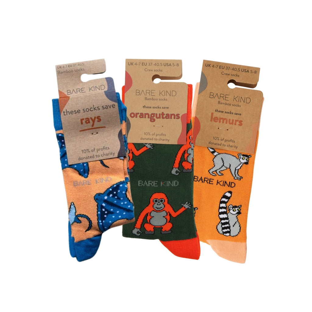 Orange Lover Bamboo Sock Set of 3