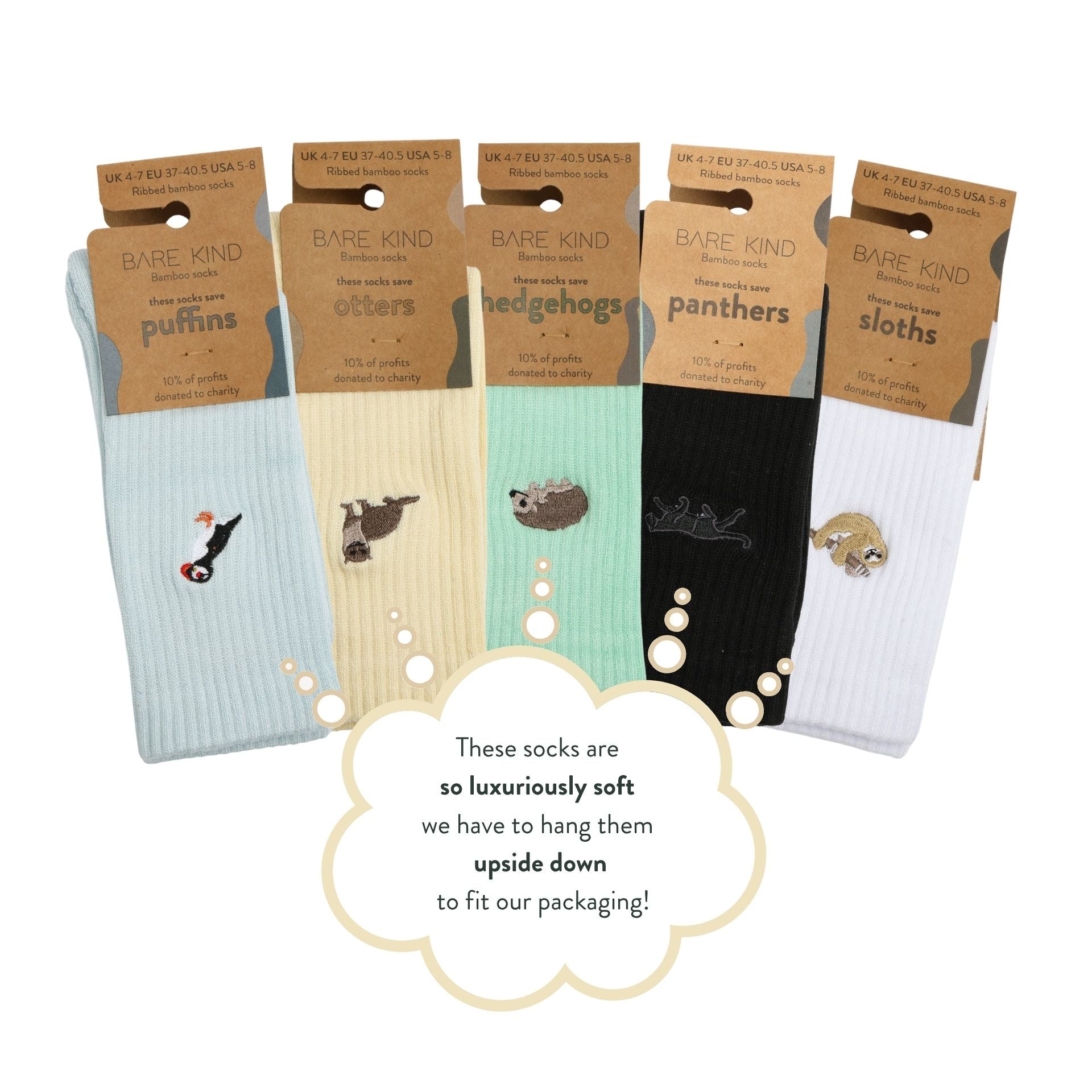 Full Ribbed Bamboo Sock Bundle 5 Pack