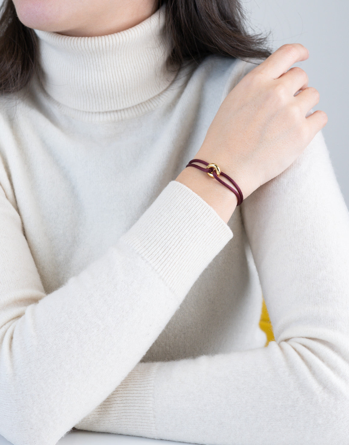 Golden Cord Bracelet Handcrafted in Sterling Silver
