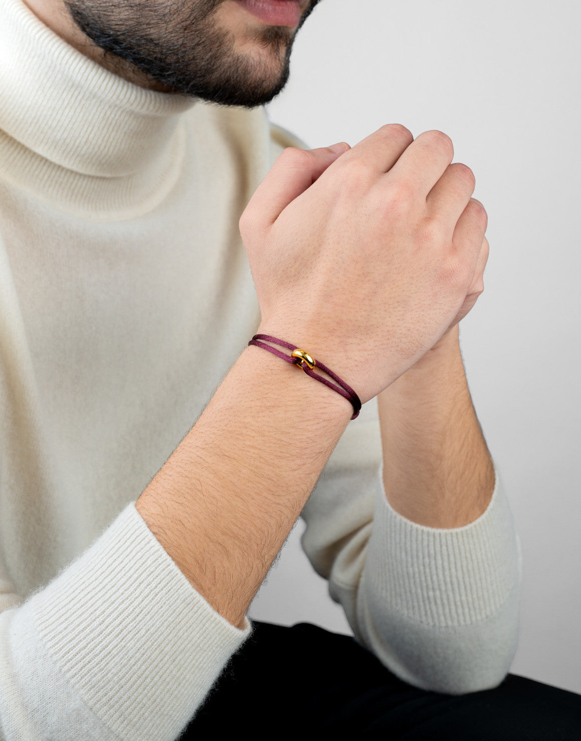 Golden Cord Bracelet Handcrafted in Sterling Silver