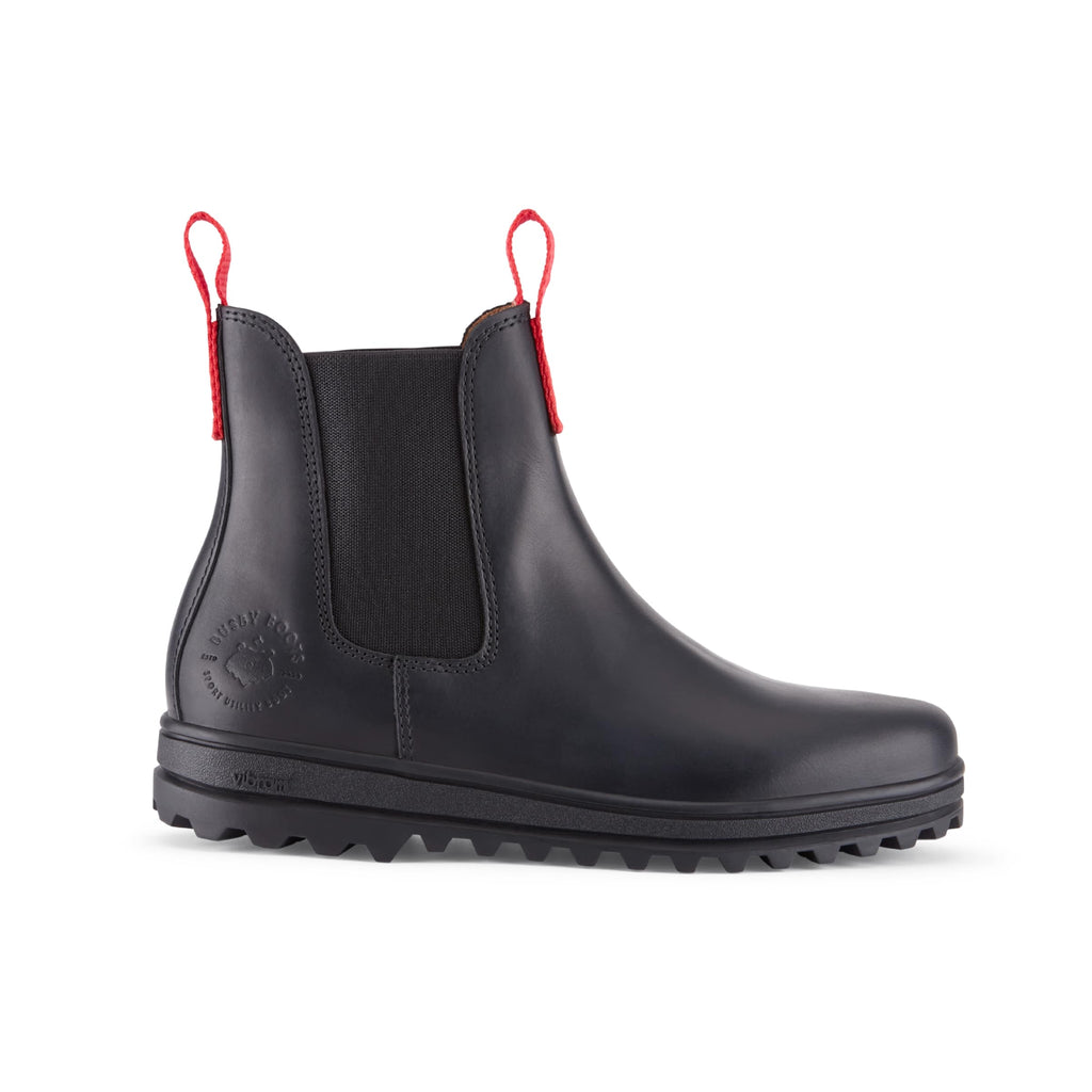 Women's Black Leather Winter Chelsea Boot