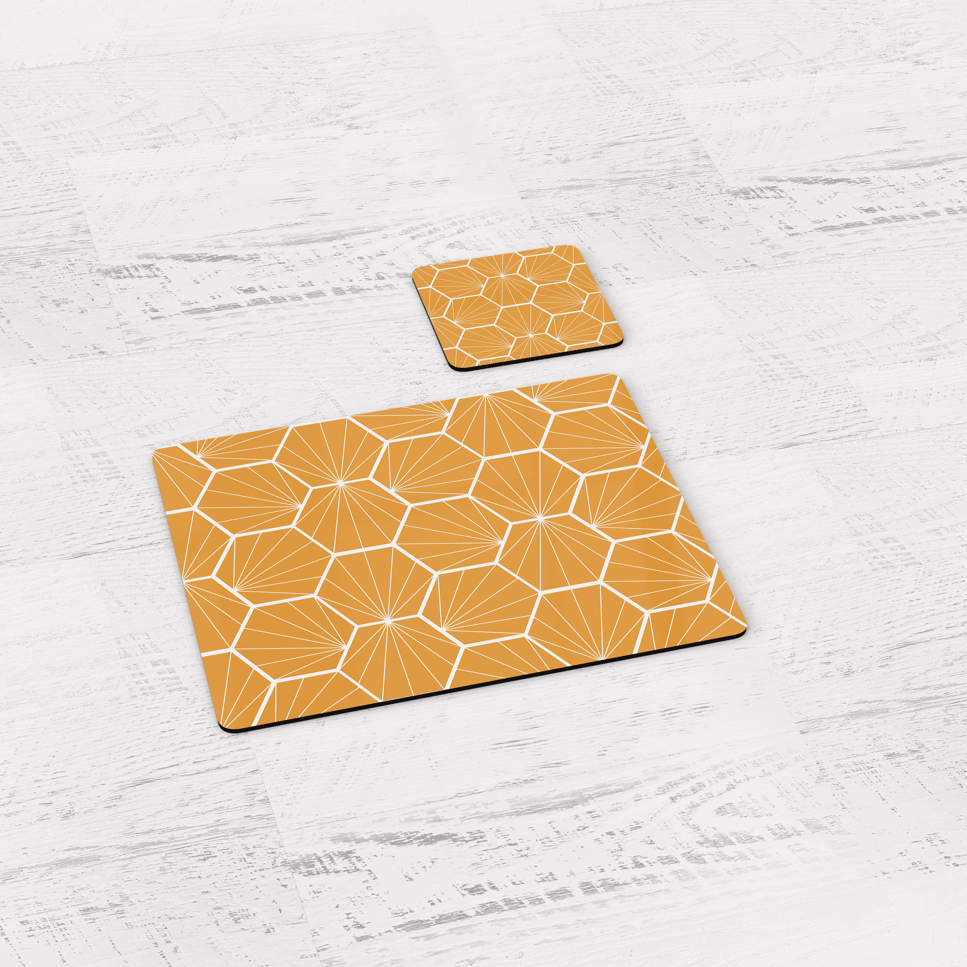 Butter Yellow Geometric Hexagon Placemats Set of 4 or 6