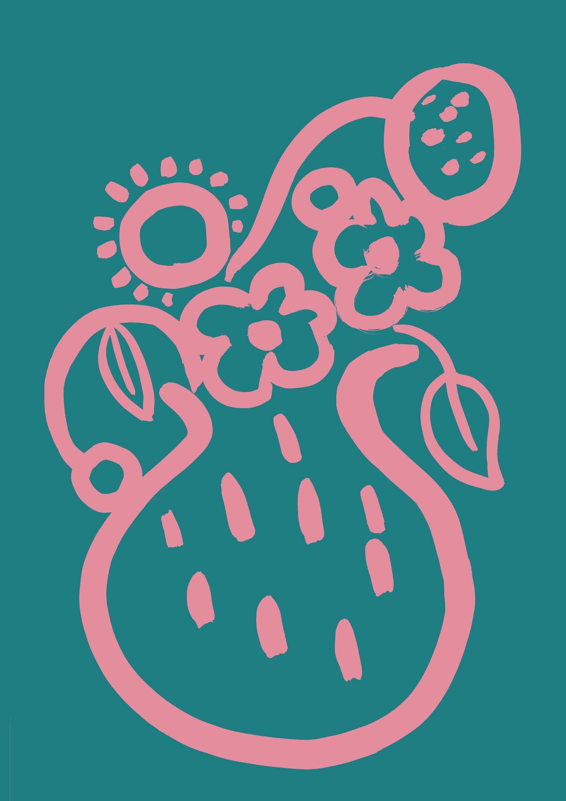 Turquoise and Pink Vase Print