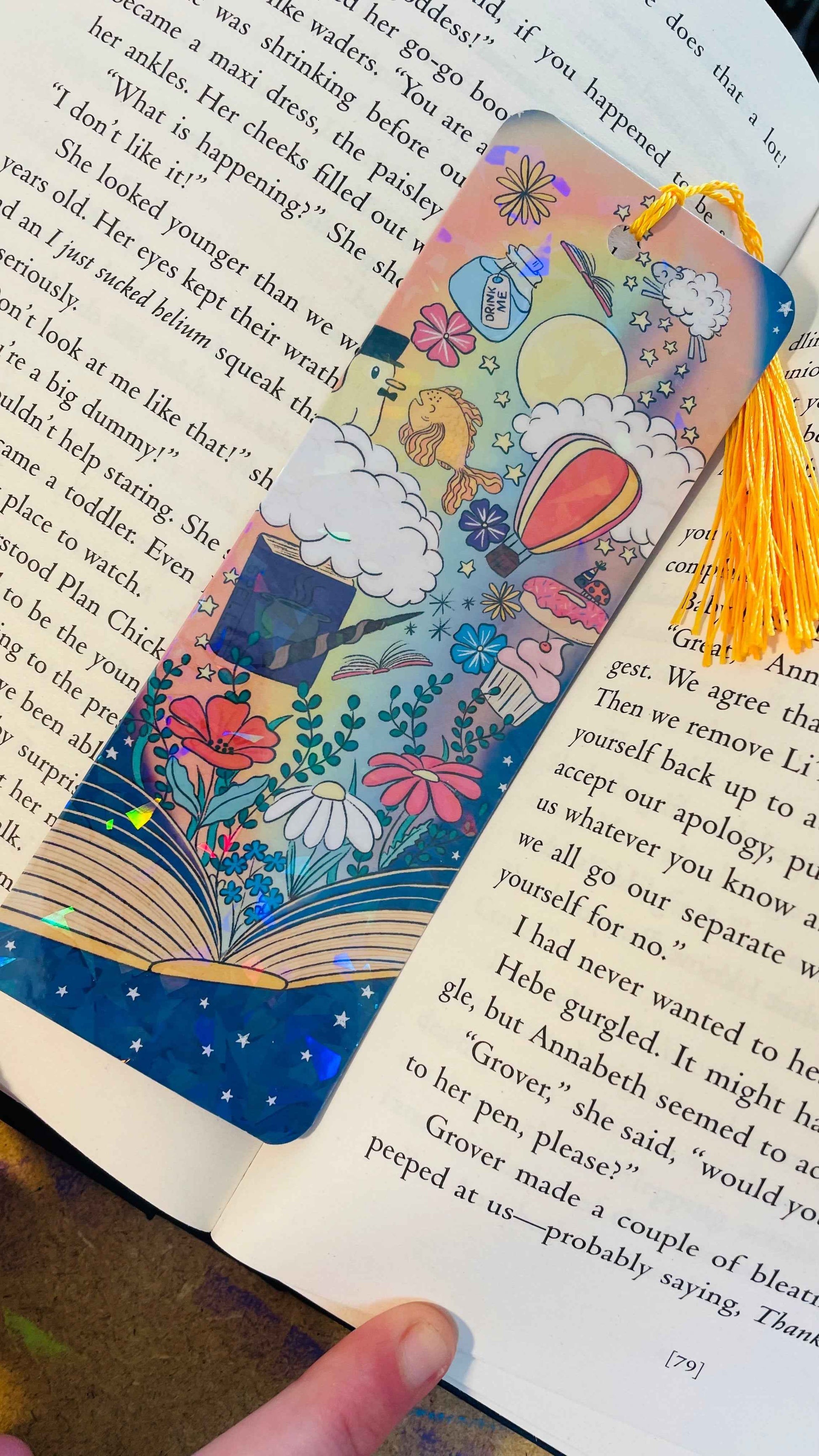 Cute Holographic Bookmark with Tassel