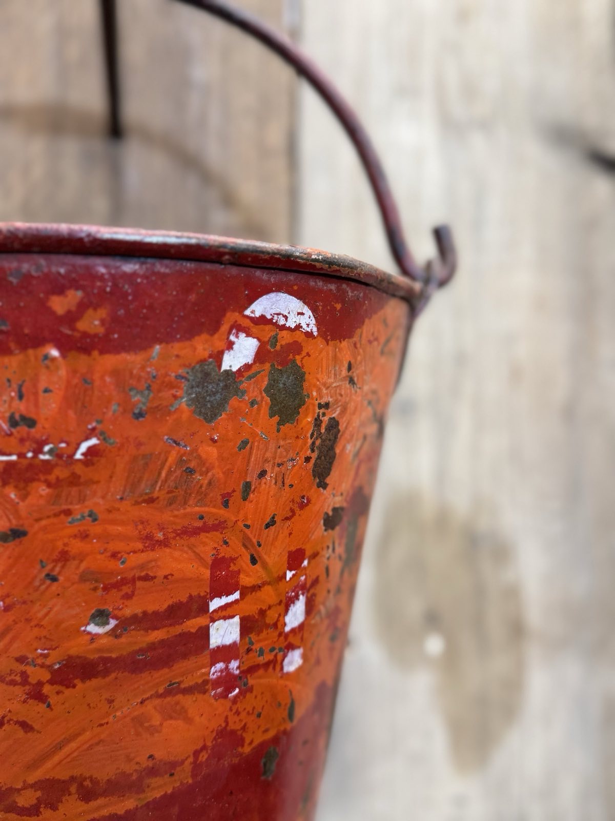 Vintage Galvanised Hanging Fire Bucket Plant Pot