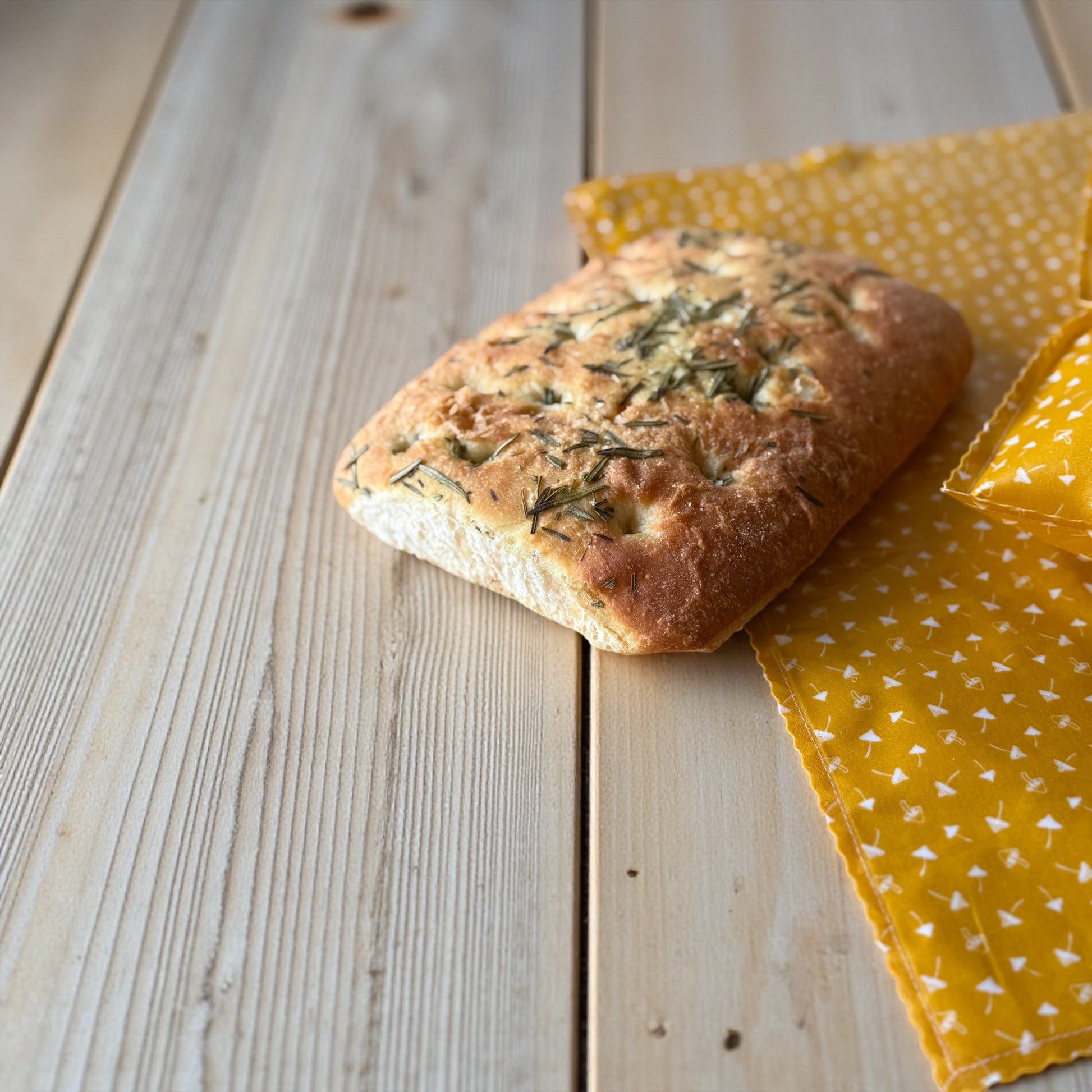 THE Bread Bag –Toadstool Print (Mustard)