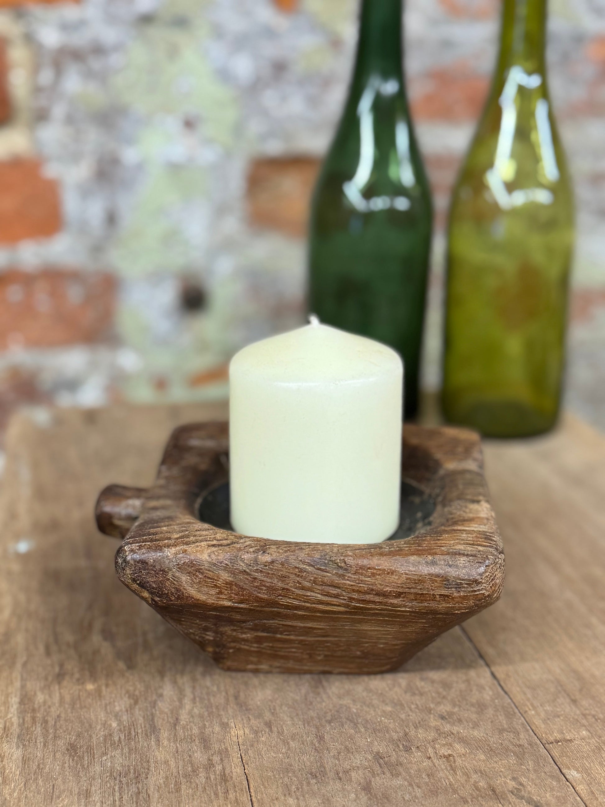 Rustic Wooden Candle Holder Reclaimed Farmhouse Decor