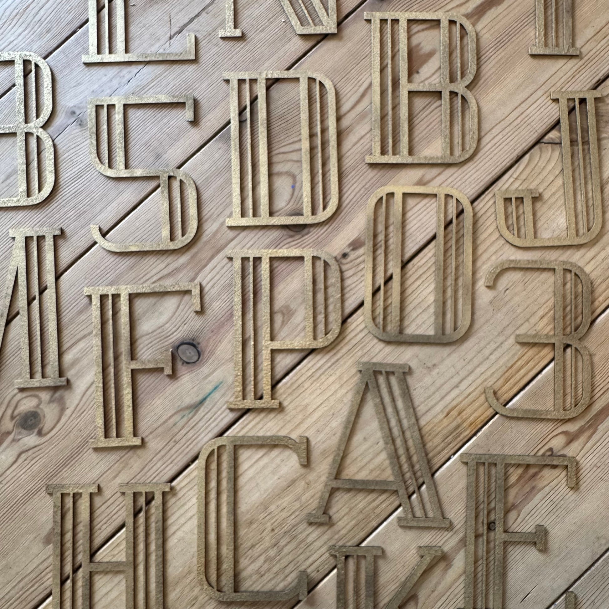 Gold Distressed Art Deco Metal Letters and Numbers 5 inch or 12 inch