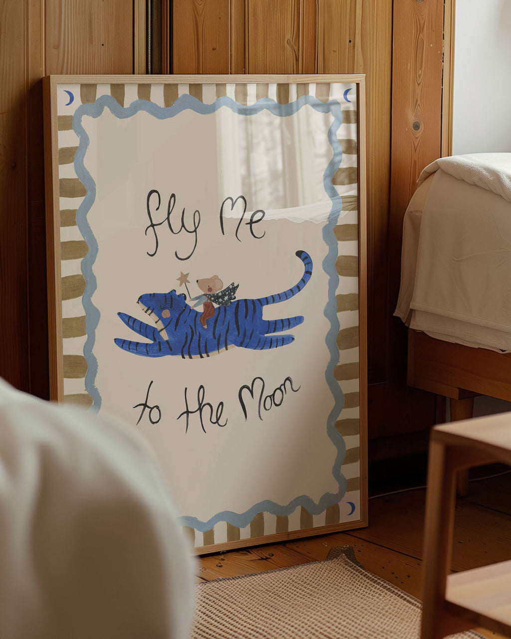 Fly Me to the Moon Mouse and Tiger Art Print