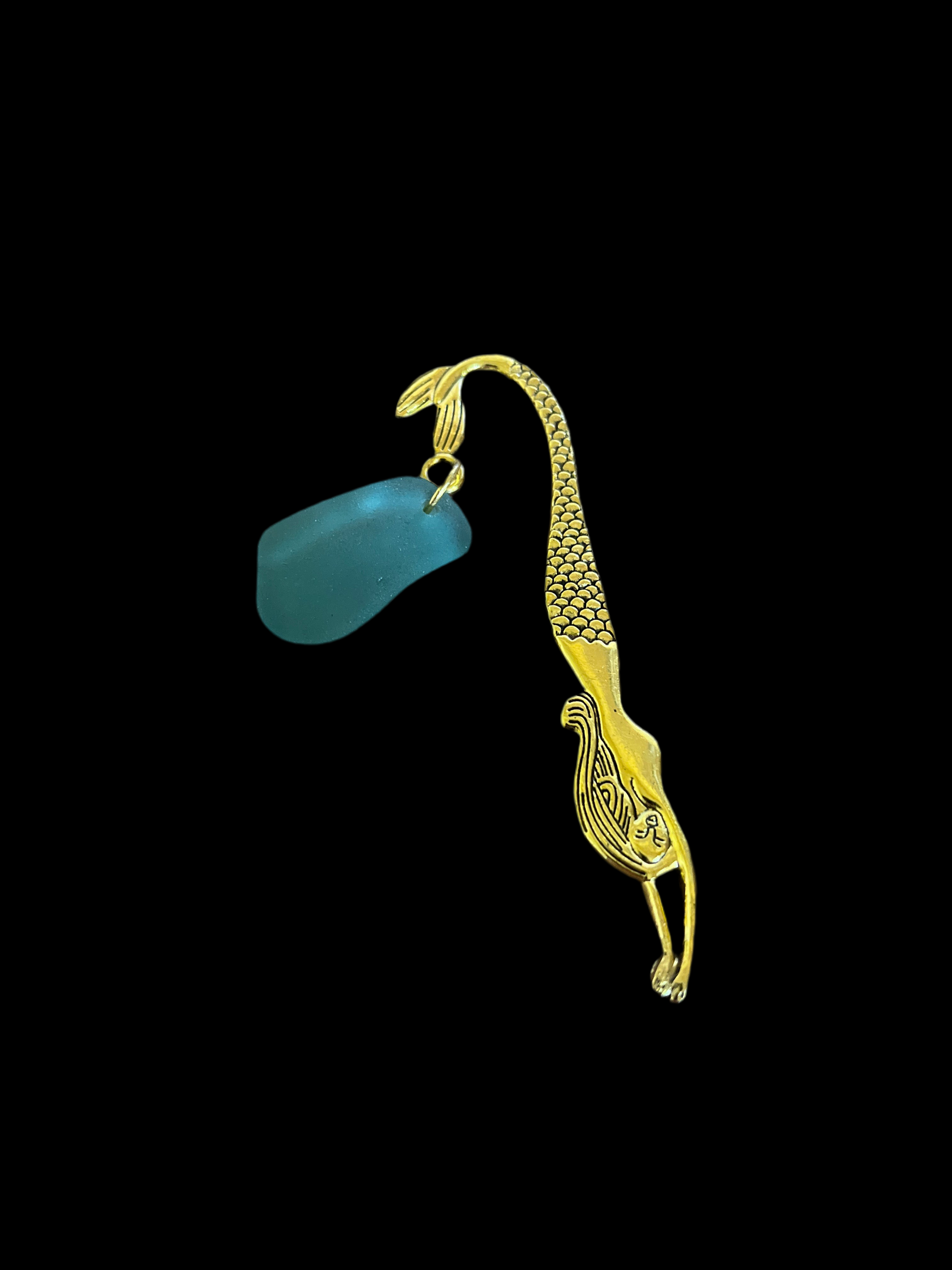 Seaglass Mermaid Tail Bookmark Gold