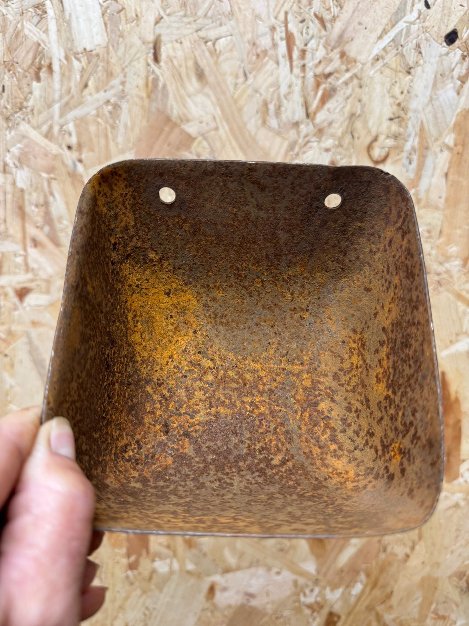 Vintage Rusty Metal Wall Mounted Planter