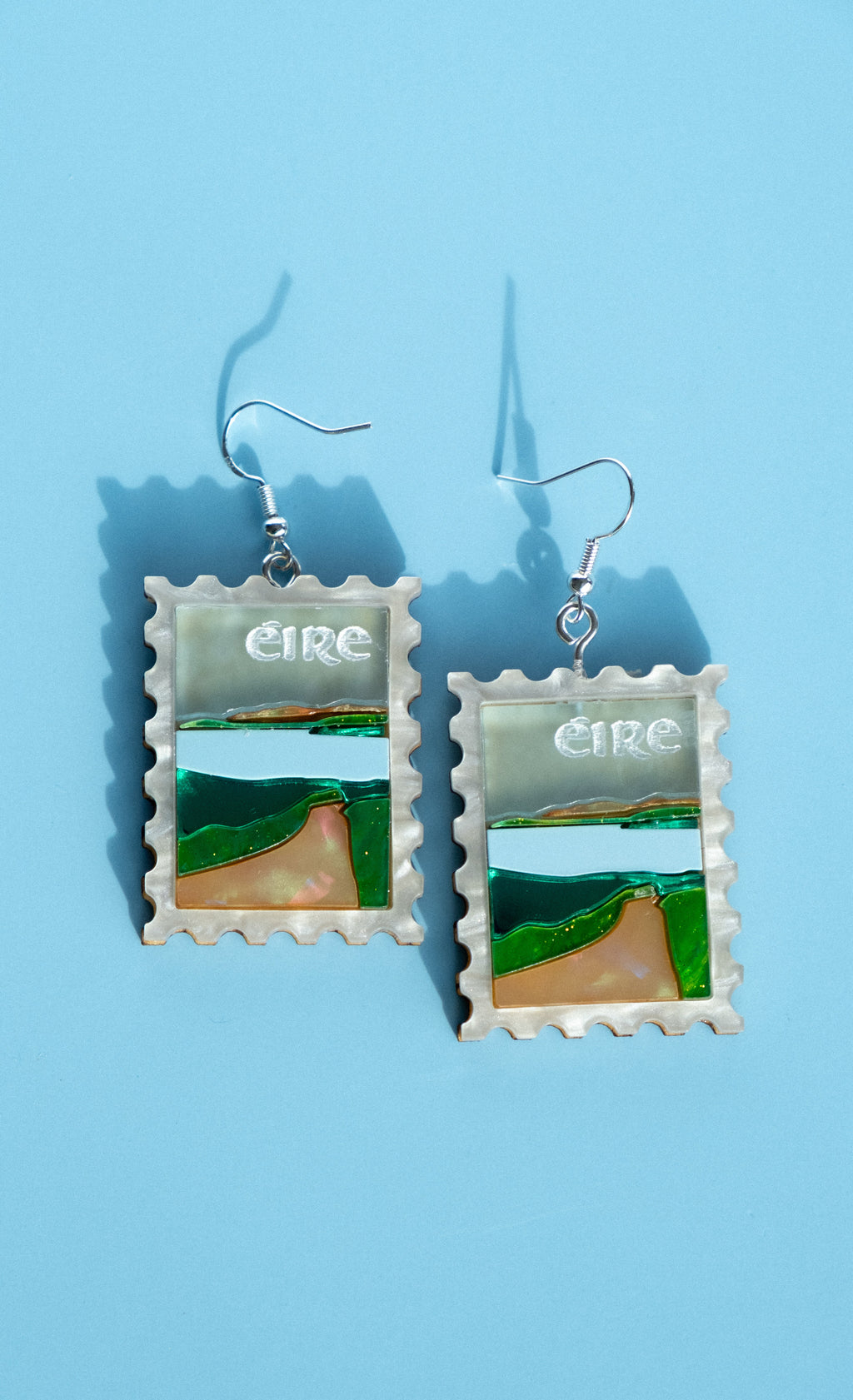 Irish Countryside Postage Stamp Earrings