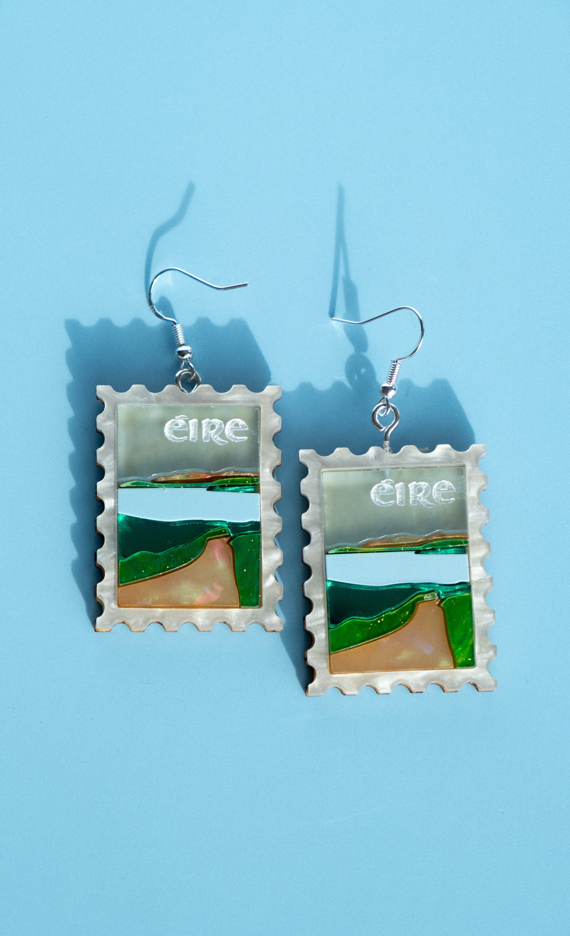 Irish Countryside Postage Stamp Earrings